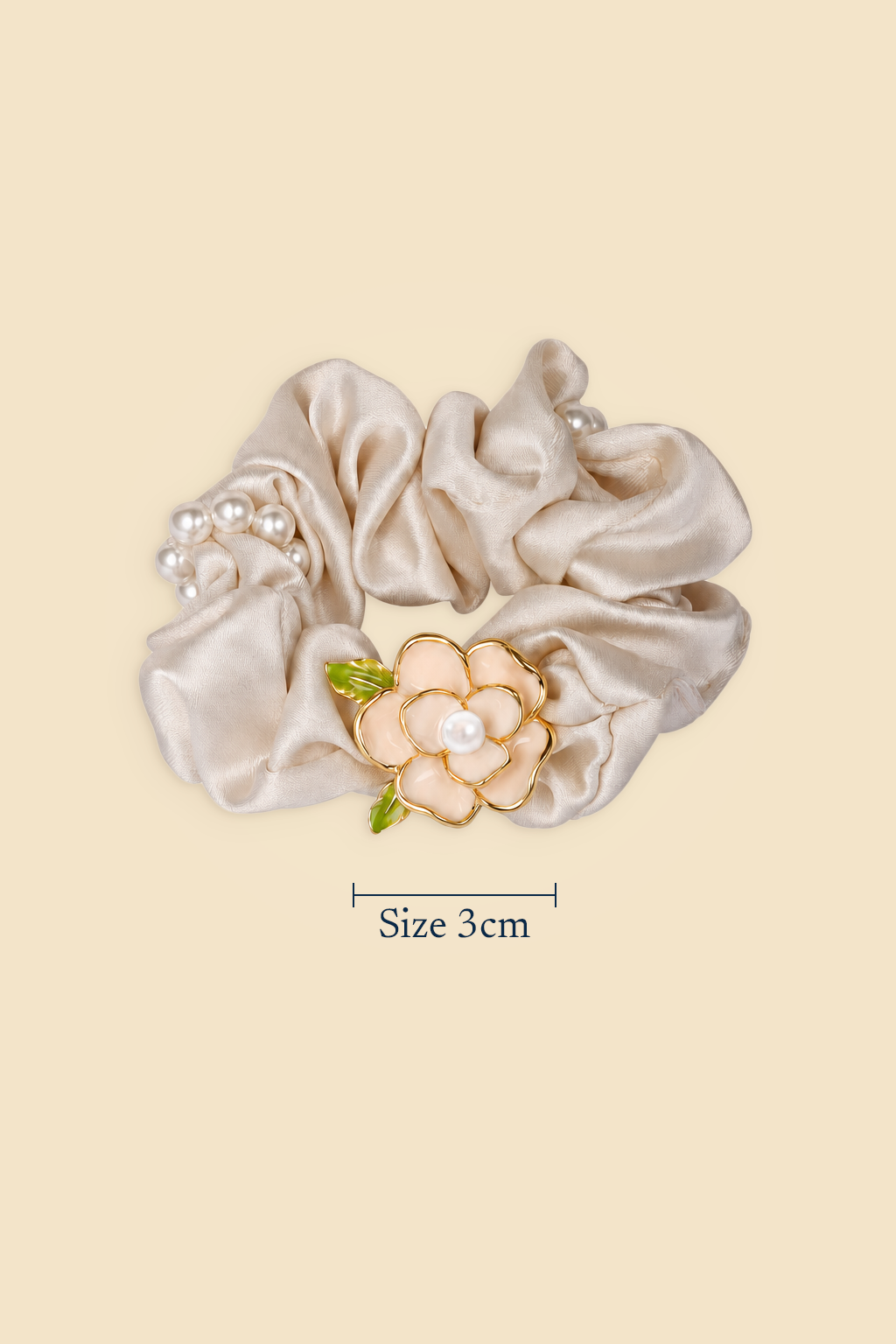 Ivory Camellia Scrunchie