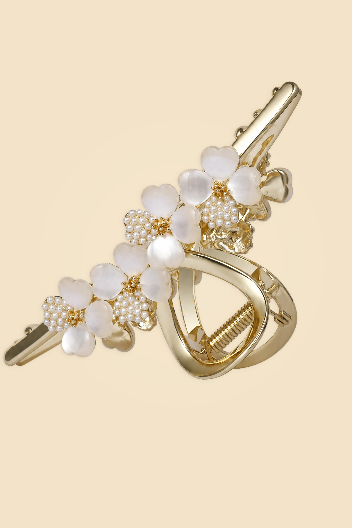 Ivory Halo Claw Clip