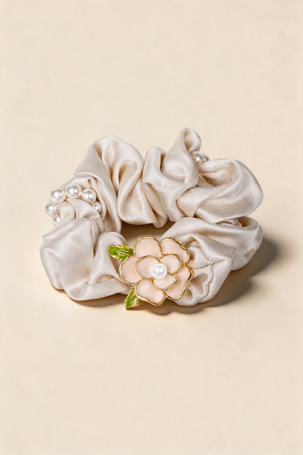 Ivory Camellia Scrunchie